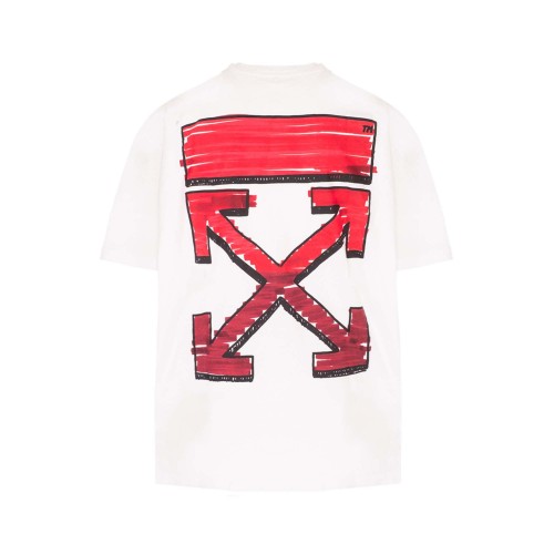 Оригинальный шмот OFF-WHITE Oversized Marker Arrow T-Shirt T-shirt White Red