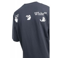 OFF-WHITE "Outfit Came From Italy" Print T-Shirt Faded Blue/White