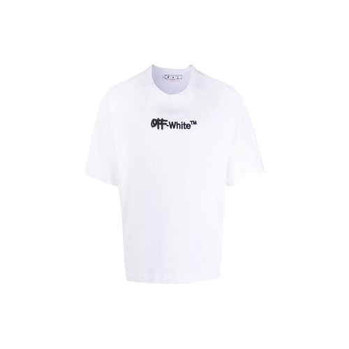 Оригинальный шмот OFF-WHITE Embroidered Spray Helvetica Skate Tee White/Black