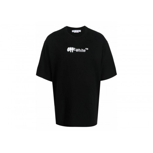 Оригинальный шмот OFF-WHITE Embroidered Spray Helvetica Skate Tee Black/White