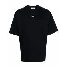 OFF-WHITE Off Stamp-Print Cotton T-shirt Black