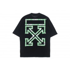 OFF-WHITE Tape Arrows PKT Skate T-Shirt Black/Green Fluo