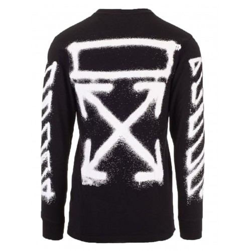 Оригинальный шмот OFF-WHITE Spray Marker Arrows Long Sleeve T-shirt Black White