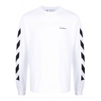 OFF-WHITE Diagonal Helvetica Long Sleeve T-Shirt White/Black