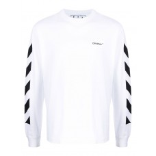 OFF-WHITE Diagonal Helvetica Long Sleeve T-Shirt White/Black