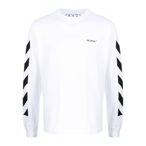 Оригинальный шмот OFF-WHITE Diagonal Helvetica Long Sleeve T-Shirt White/Black