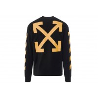 OFF-WHITE Diagonal Arrow Caravaggio Ann Skate L/S Tee Black/Yellow