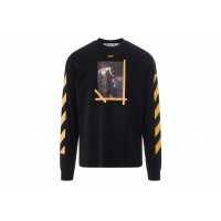 OFF-WHITE Diagonal Arrow Caravaggio Ann Skate L/S Tee Black/Yellow
