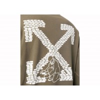 OFF-WHITE Bricks Skate Long Sleeve T-Shirt Army Green/White