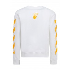 OFF-WHITE Caravaggio Saint Jerome Writing Print Slim Fit Sweatshirt White Yellow
