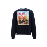 OFF-WHITE Arrow On Canvas Print Sweatshirt Black