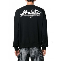 OFF-WHITE Paint Script Skate Crewneck Black/ White
