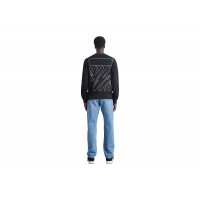 OFF-WHITE Wave Outl Diag Slim Crewneck Black/White