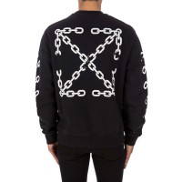 OFF-WHITE Chain ARR Slim Crewneck Black/White