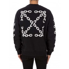 OFF-WHITE Chain ARR Slim Crewneck Black/White