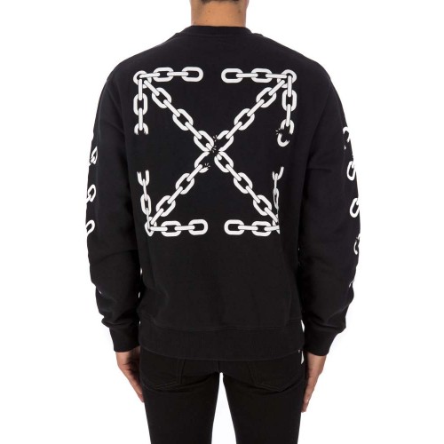 Оригинальный шмот OFF-WHITE Chain ARR Slim Crewneck Black/White - 70см