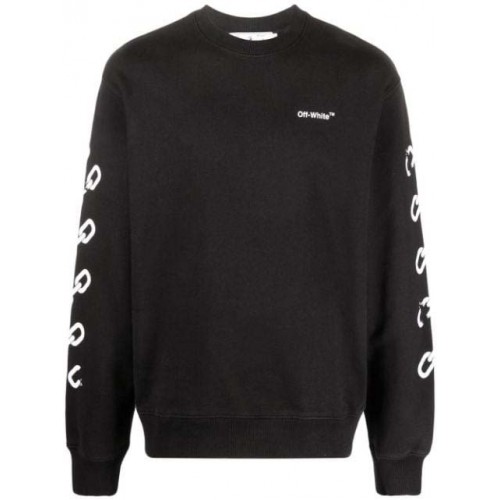 Оригинальный шмот OFF-WHITE Chain ARR Slim Crewneck Black/White - 70см