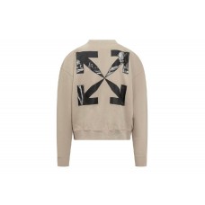 OFF-WHITE Caravag Arrow Over Crewneck Sweatshirt Sand Beige