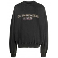 OFF-WHITE Digit Bacchus Cotton Sweatshirt Charcoal Grey