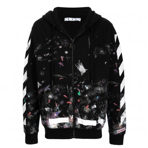 Оригинальный шмот OFF-WHITE Galaxy Brushed Zip Up Hoodie Black