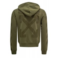 OFF-WHITE Slim Fit Rubber Arrows Hoodie Green
