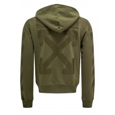 OFF-WHITE Slim Fit Rubber Arrows Hoodie Green