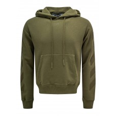 OFF-WHITE Slim Fit Rubber Arrows Hoodie Green