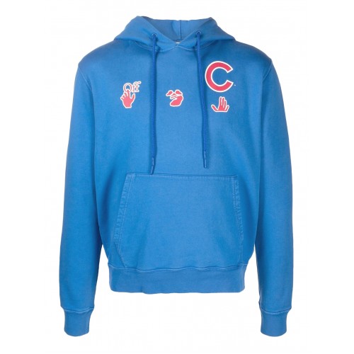 Оригинальный шмот OFF-WHITE x MLB Chicago Cubs Hoodie Blue/Red/White