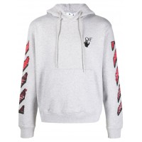 OFF-WHITE Marker Hoodie Grey/Red