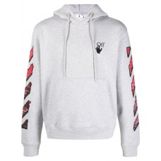 OFF-WHITE Marker Hoodie Grey/Red