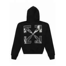 OFF-WHITE Caravaggio Saint Jerome Writing Arrows Hoodie Black/White