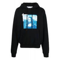OFF-WHITE Taped Mona Lisa Over Hoodie Black/Blue/White