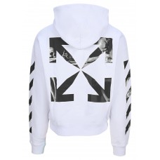 OFF-WHITE Diagonal Stripes Caravaggio Saint Jerome Writing Arrows Hoodie White/Black
