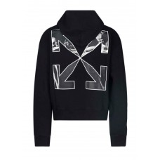 OFF-WHITE Oversized Caravaggio Saint Jerome Writing Arrows Hoodie Black