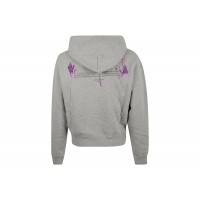 OFF-WHITE Dripped OW Logo Over Hoodie Melange Grey/Purple