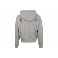 OFF-WHITE Dripped OW Logo Over Hoodie Melange Grey/Purple