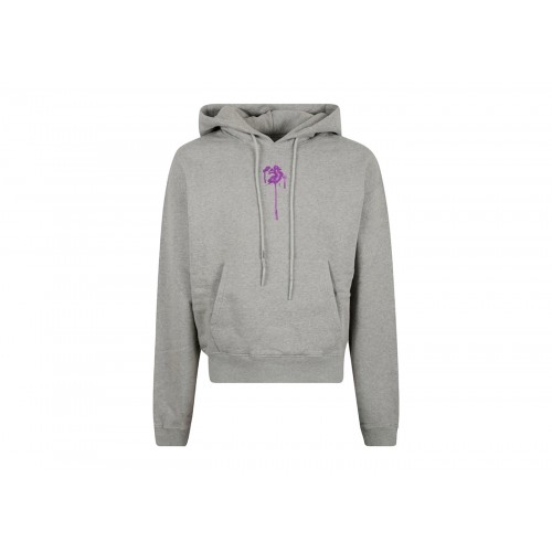 Оригинальный шмот OFF-WHITE Dripped OW Logo Over Hoodie Melange Grey/Purple