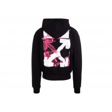OFF-WHITE Acrylic Arrow Logo Print Hooded Sweatshirt Black