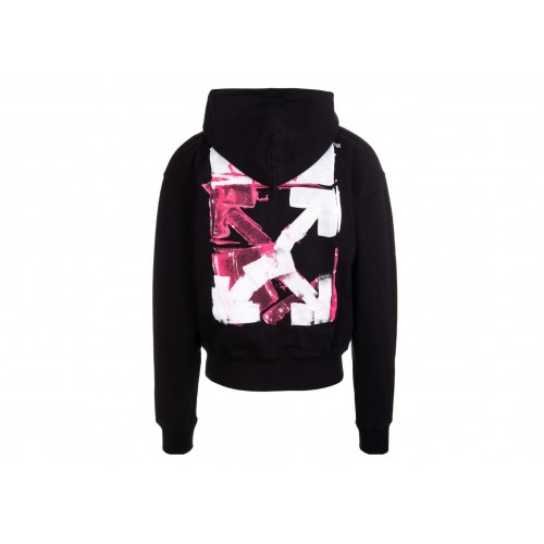 Оригинальный шмот OFF-WHITE Acrylic Arrow Logo Print Hooded Sweatshirt Black - 70см