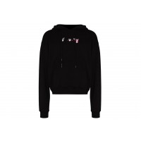 OFF-WHITE Acrylic Arrow Logo Print Hooded Sweatshirt Black