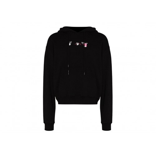 Оригинальный шмот OFF-WHITE Acrylic Arrow Logo Print Hooded Sweatshirt Black - 70см