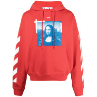 OFF-WHITE Mona Lisa White Diag Sleeve Hoodie Orange