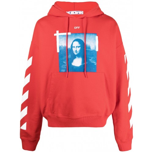 Оригинальный шмот OFF-WHITE Mona Lisa White Diag Sleeve Hoodie Orange