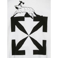 OFF-WHITE Oversized Fit World Catepilla Print Hoodie White