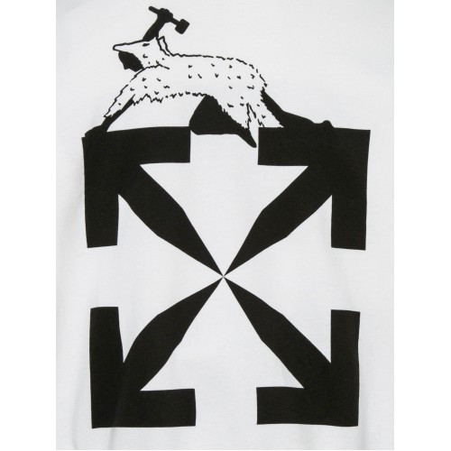 Оригинальный шмот OFF-WHITE Oversized Fit World Catepilla Print Hoodie White