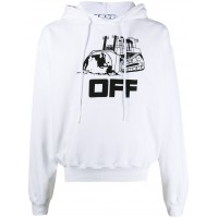 OFF-WHITE Oversized Fit World Catepilla Print Hoodie White