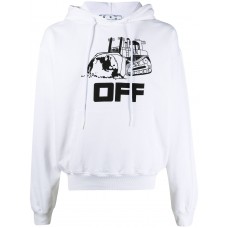 OFF-WHITE Oversized Fit World Catepilla Print Hoodie White