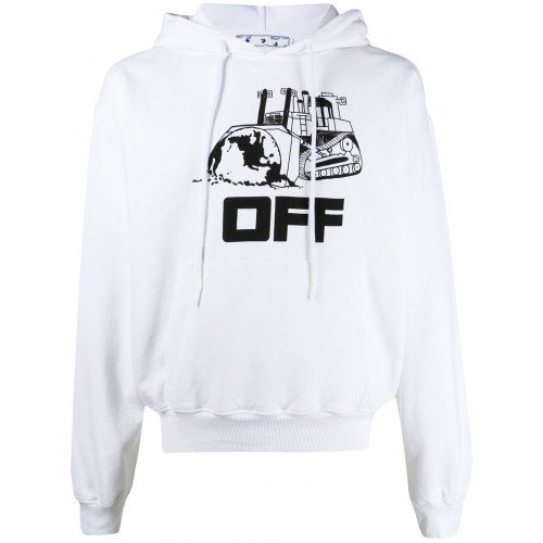 Оригинальный шмот OFF-WHITE Oversized Fit World Catepilla Print Hoodie White