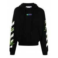 OFF-WHITE Weed Arrows Oversized Hoodie Black/White/Green
