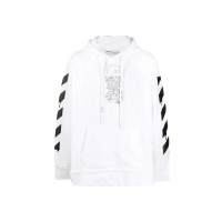 OFF-WHITE Dipping Arrow Print Hoodie White